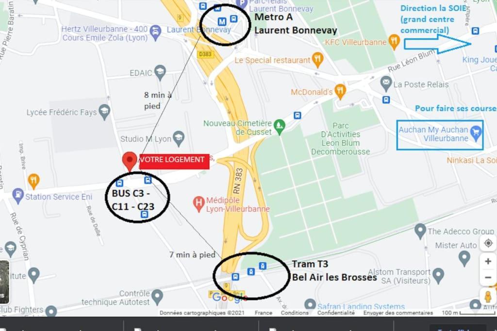 Appartement Renove Pour 6 Avec Parking Villeurbanne Eksteriør bilde